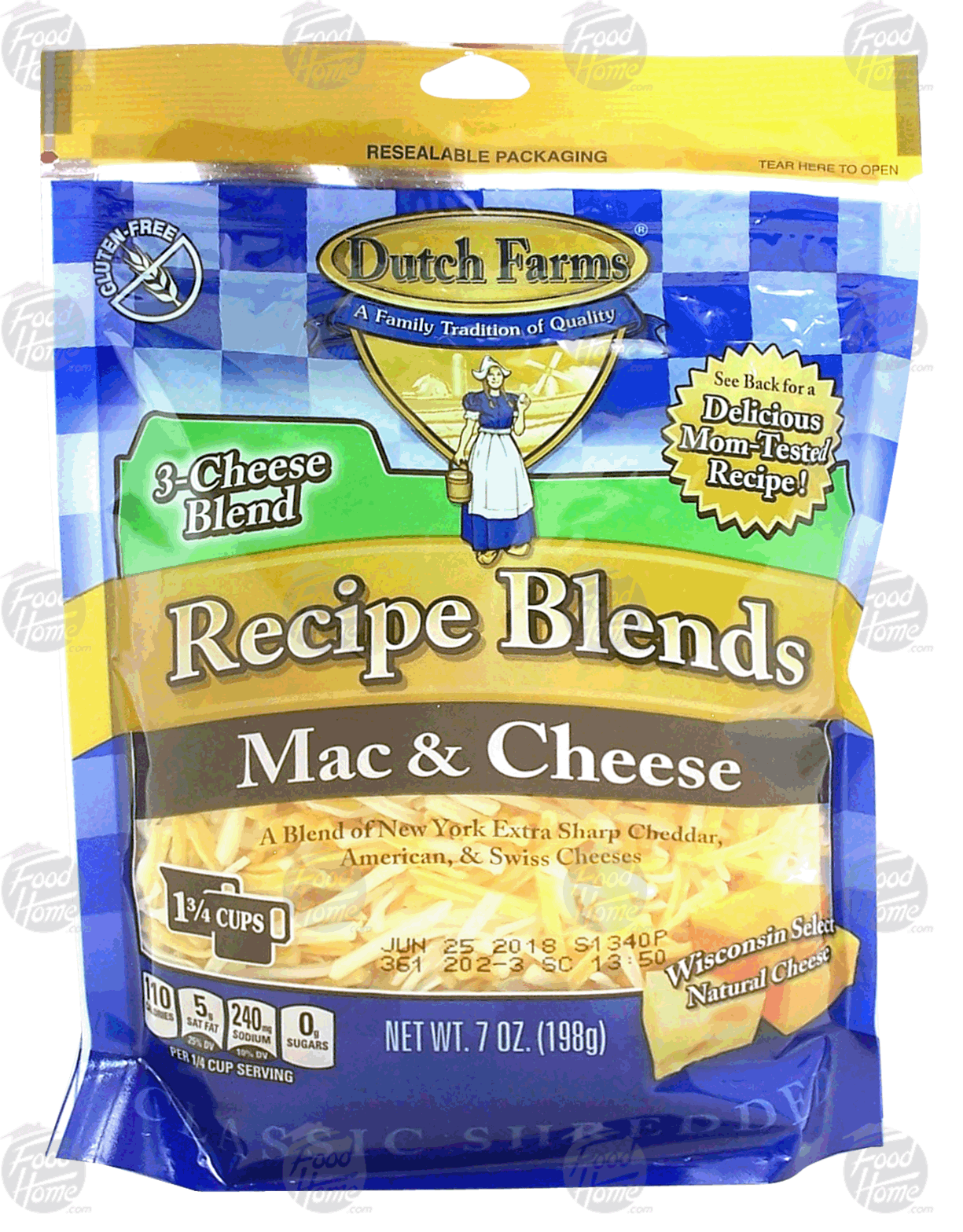 Dutch Farms Recipe Blends mac & cheese; blend of new york extra sharp, american, & swiss cheeses Full-Size Picture